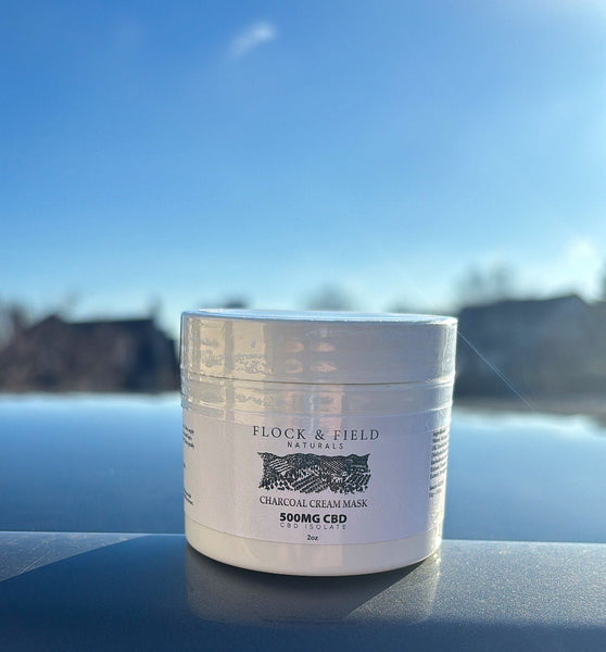 Charcoal Cream Mask - 500mg CBD Isolate - Flock & Field Naturals