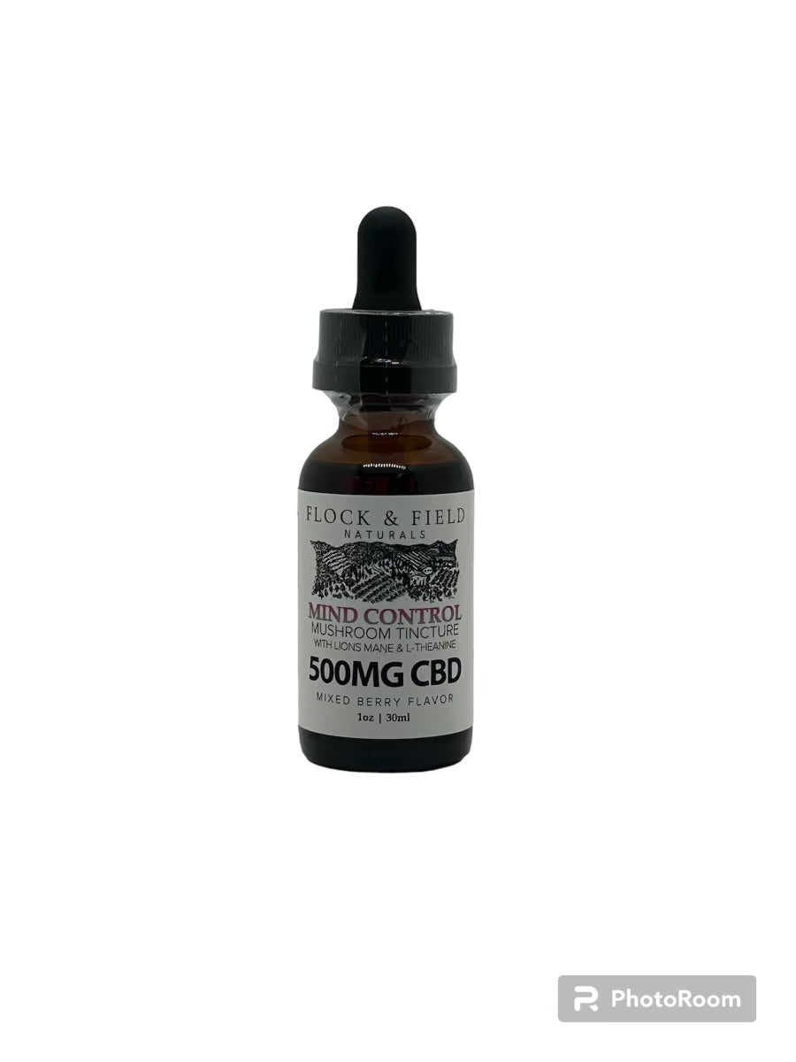 Mind Control Tincture - 1oz CBD and Mushroom Elixir - Flock & Field Naturals