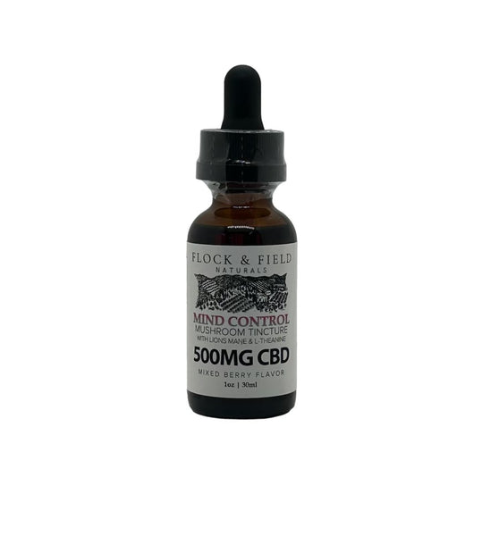 Mind Control Tincture - 1oz CBD and Mushroom Elixir - Flock & Field Naturals