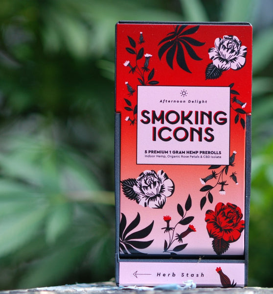 Smoking Icons Pre - Roll - Rose Afternoon Delight - CBD Isolate + Superwoman Flower - Flock & Field Naturals