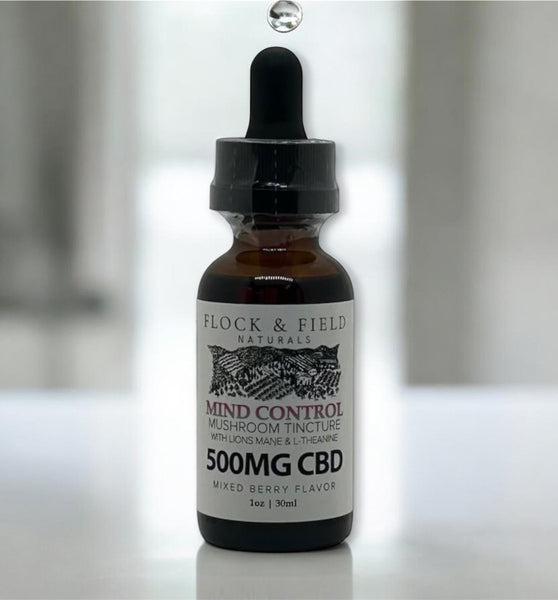 Mind Control Tincture - 1oz CBD and Mushroom Elixir - Flock & Field Naturals