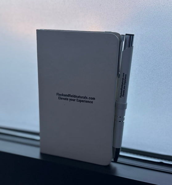 Pocket Intention Journal + White Pen | Flock & Field Naturals Mindfulness Notebook