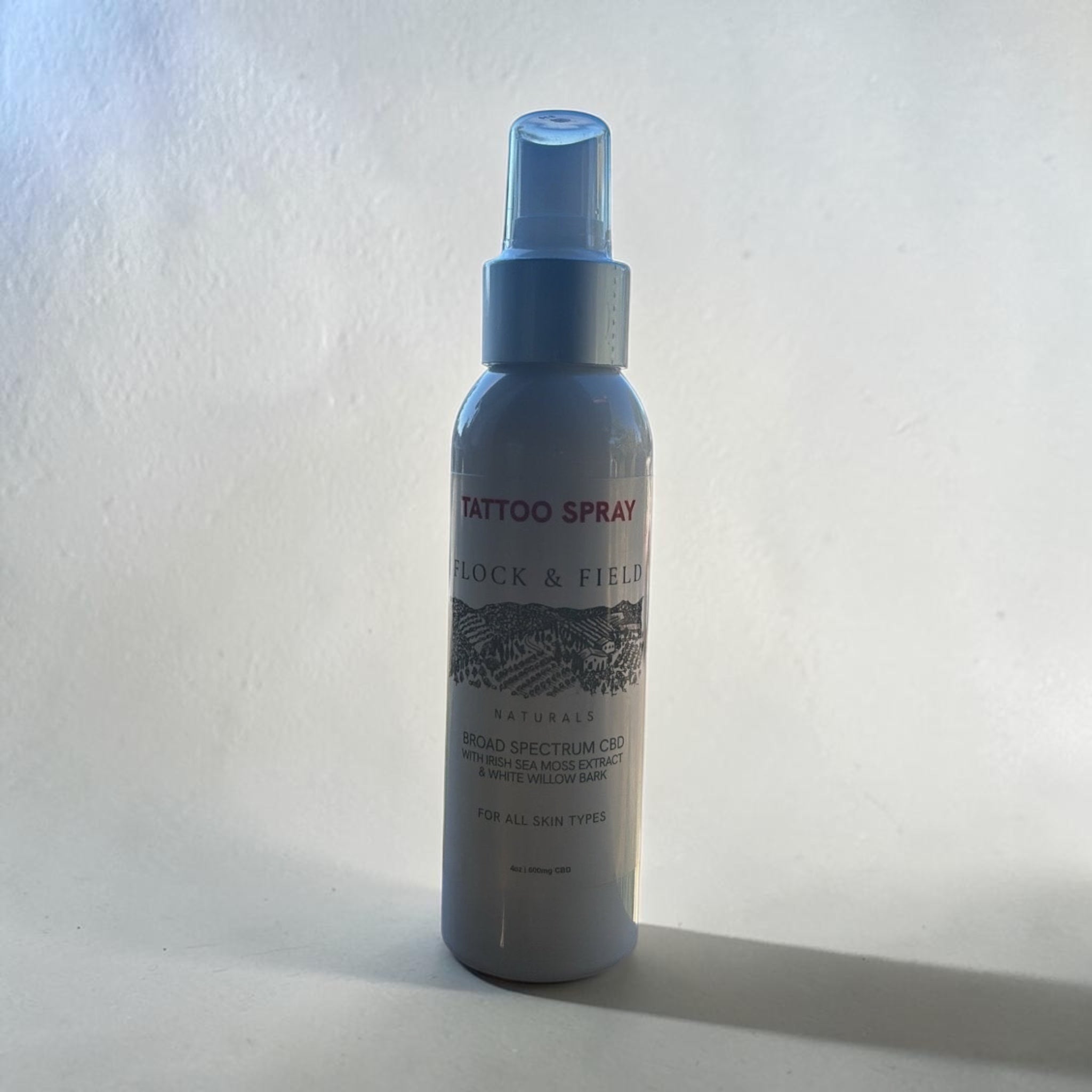 Tattoo Spray - Broad Spectrum CBD with Irish Sea Moss & White Willow Bark - Flock & Field Naturals